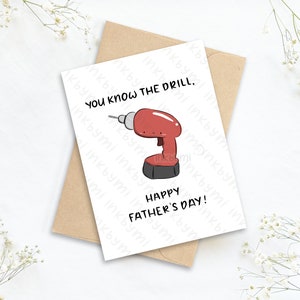 Drôle de carte de fête des pères | Carte papa | Vous connaissez l’exercice, joyeuse fête des pères | Carte d’appréciation de papa | Carte de vœux punny | Amour du père