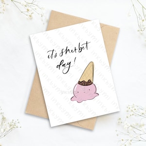 Joyeux anniversaire carte | Carte d’anniversaire de crème glacée | C’est la carte de jour du sorbet | Carte de crème glacée mignonne | Carte de crème glacée | Carte d’anniversaire mignonne | Fondu