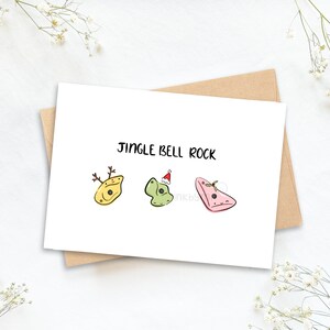 Carte de voeux de roche de jingle bell | Carte de voeux d'escalade | Carte de Noël de bloc | Carte de bloc | Jeu de mots d'escalade | Jeu de mots