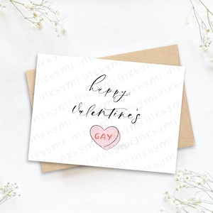 Carte de Saint-Valentin LGBTQ | Happy Valentine’s Gay | Des cartes gay pour lui | Drôle de carte | Je t’aime carte | Carte de couple gay | Carte queer | Mignon