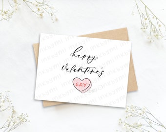 LGBTQ Valentine's Day card | Happy Valentine's Gay | Gay cards for him | Funny card | I love you card | Gay couples card | Queer Card | Cute