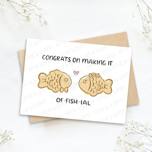 Félicitations pour avoir fait de la carte de vœux FISH-ial | Drôle | Carte de mariage | Cartes LGBT | Cartes LGBTQ | Carte de fiançailles | Carte pour les couples |