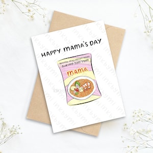 Carte de voeux Happy Mama's Day (Ramen) | Nouilles instantanées maman | Carte maman | Appréciation de maman | Carte fête des mères | Cadeau fête des mères | Mignon