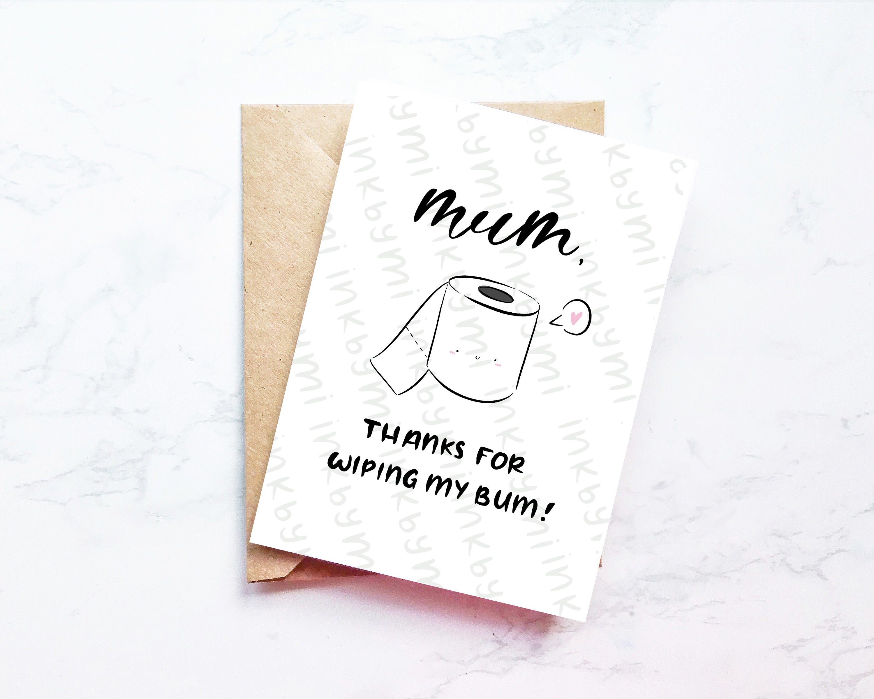 Mum Thanks for Wiping My Bum Cute Mother's Day Card - Etsy Sweden