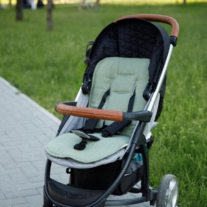 Almohadilla orgánica para cochecito de bebé, 100 % lino, calidad prémium, certificación GOTS, transpirable, forro para cochecito de bebé, manta para cochecito, funda para cojín de asiento, accesorios