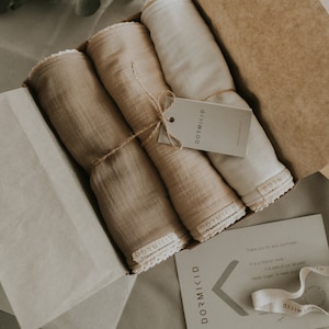 Set di salviette biologiche • mussola di puro 100% cotone super morbida Oeko-TEX standard • dischetti per allattamento al seno regalo neonato • regalo New Mom to be