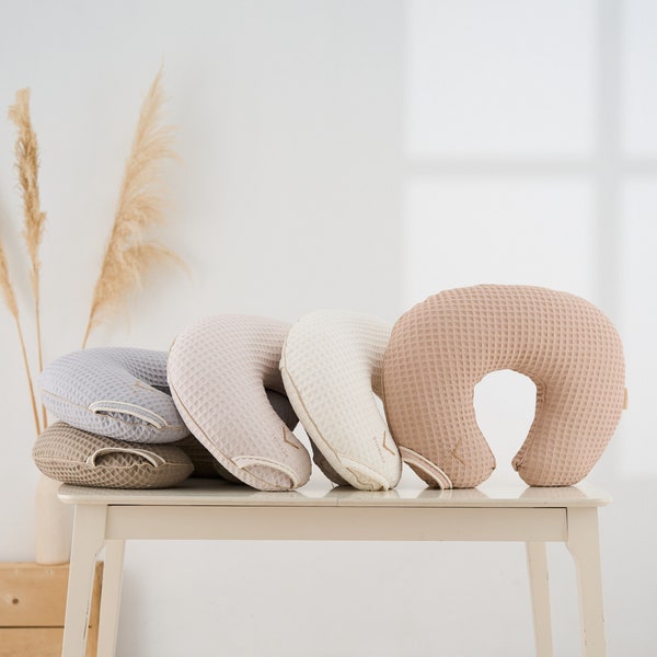 Organic Nursing Pillow Cover • Premium Quality 100% Cotton Oeko-Tex Standard • Baby Moon Pillow Breast Bottle Feeding • Soft and Breathable