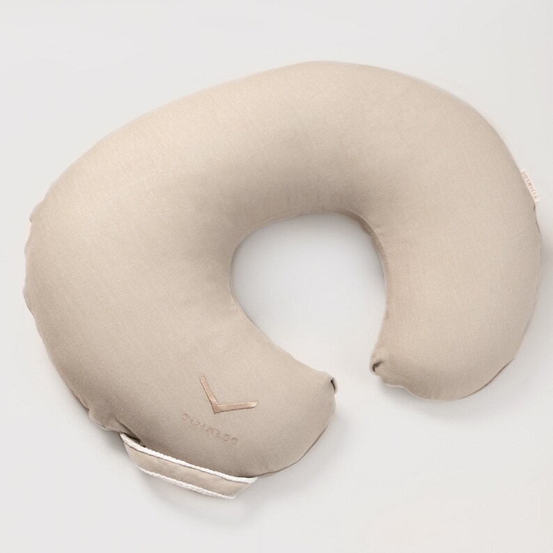 Linen Nursing Pillow With Cover Organic Breastfeeding Pillow Etsy