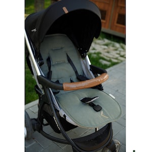 Forro de lino orgánico para cochecito, almohadilla universal para cochecito de bebé, almohadilla natural para cochecito, accesorios para cochecito, manta para cochecito, funda para asiento de coche