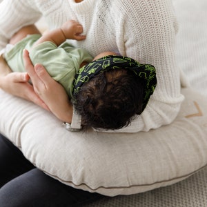 Linen Nursing Pillow Cover • Premium Quality 100% Organic Oeko-Tex Standard • Baby Moon Pillow Breast Bottle Feeding • Soft and Breathable