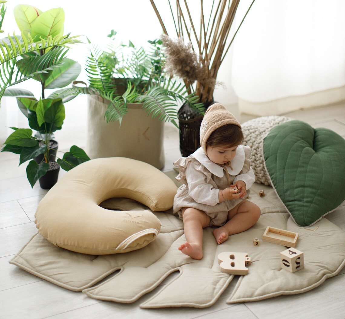 Organic Nesting Pillow Brestfeeding Pillow Linen Nursing Etsy