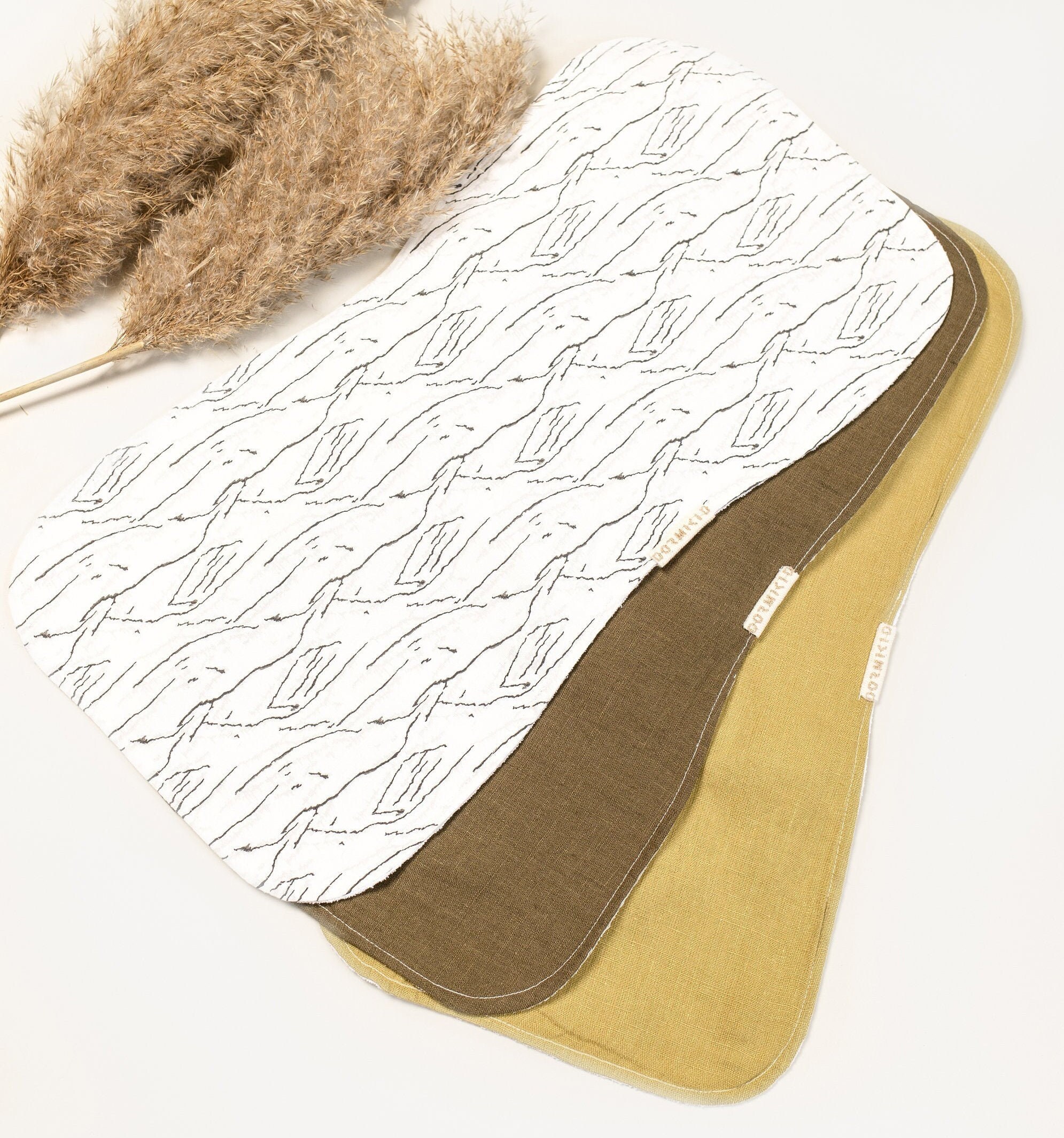 Linen Burp cloths pack of 3 burp cloth organic waterproof Etsy