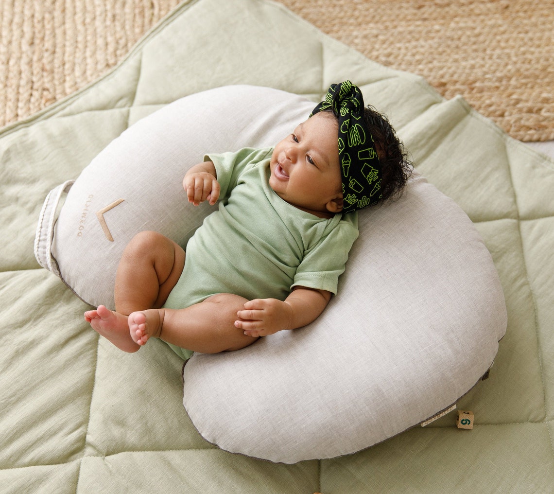 Organic nesting pillow brestfeeding pillow linen nursing Etsy