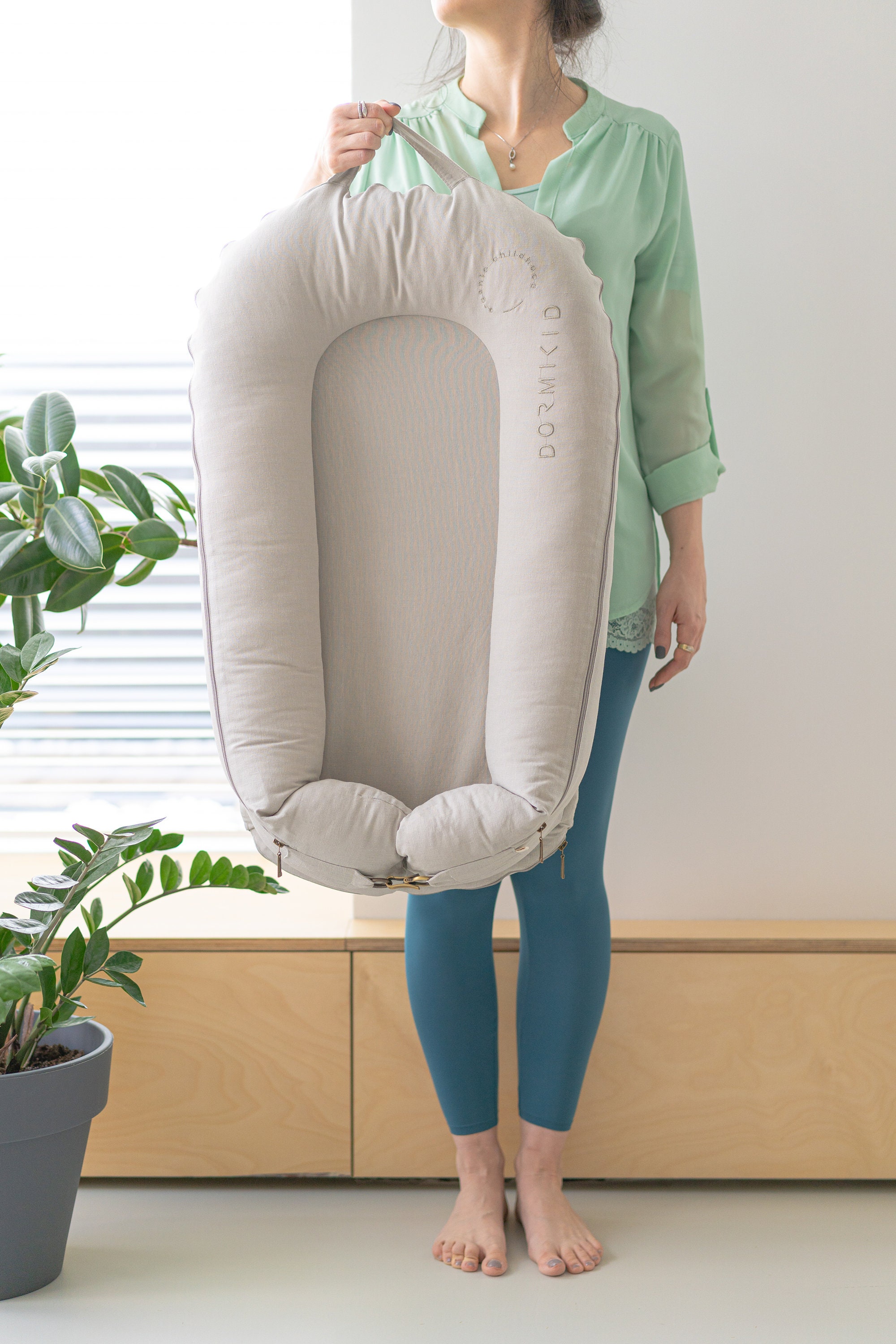 Linen Cover Deluxe organic Baby nest lounger sleep baby co Etsy