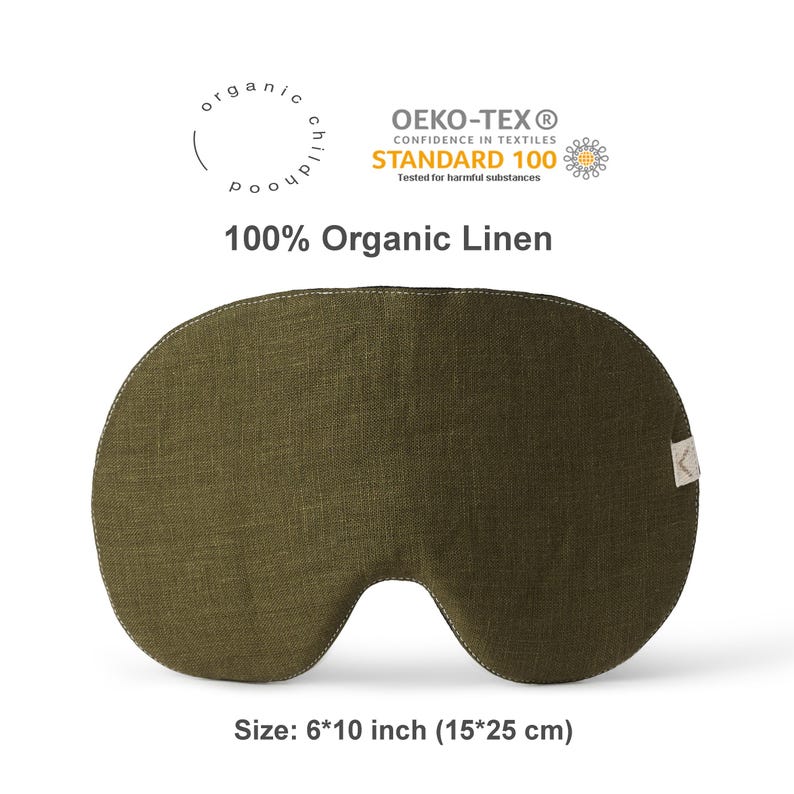 Oversized Organic Linen Sleep Mask • Adjustable Eye Shade Cover image 15