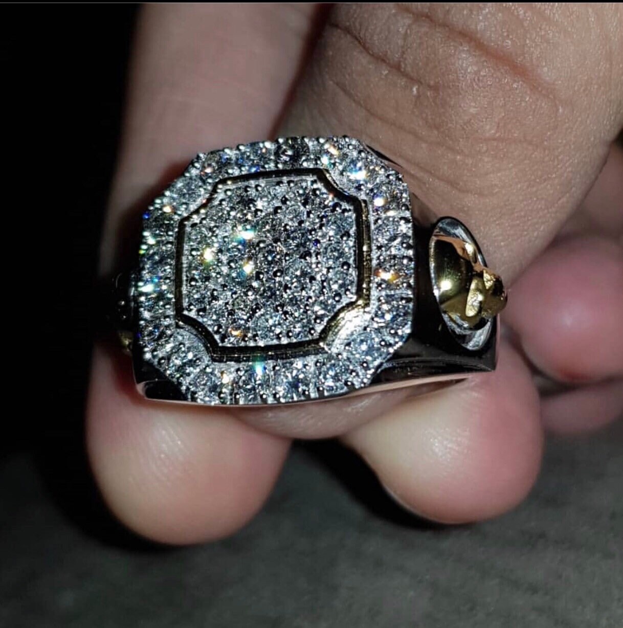 Men's Skull Ring in 18K Gold Diamond Skull Rings Men Etsy