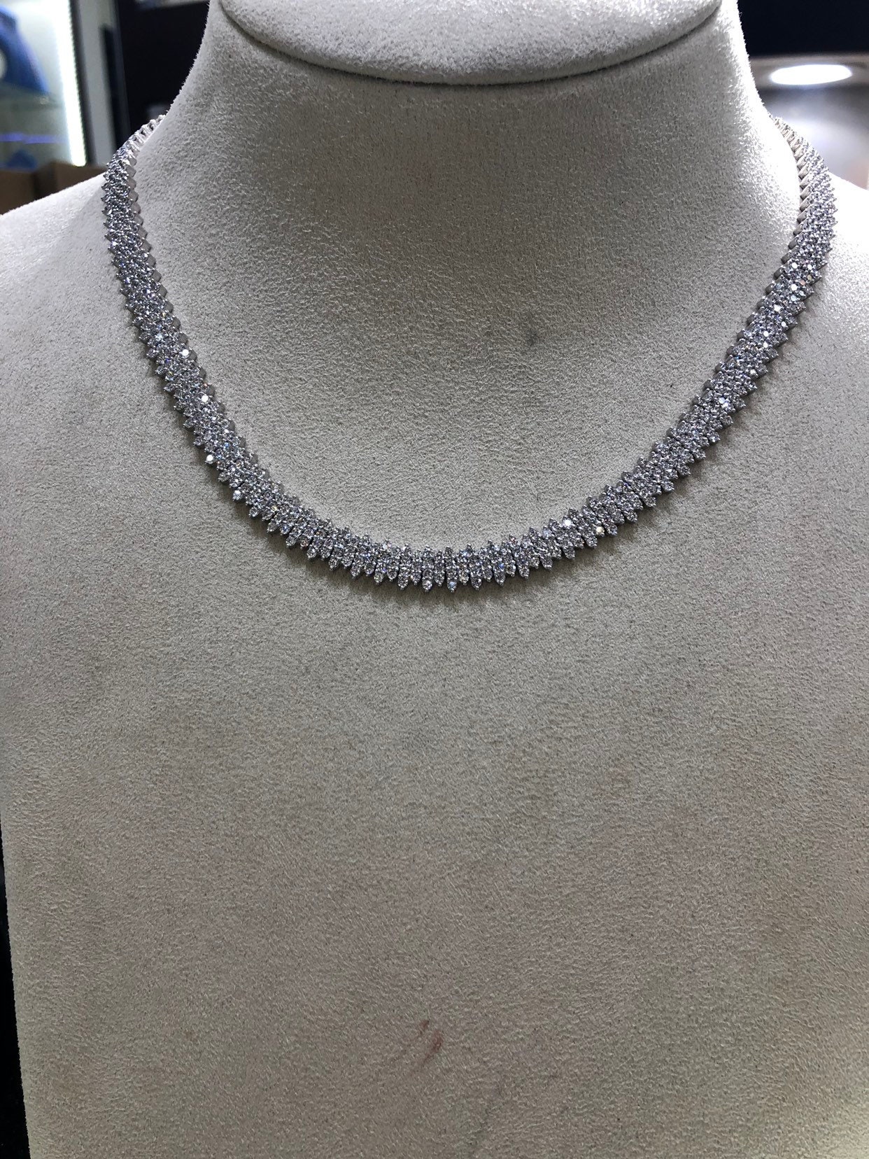 12CT. T.W. Personalized Popcorn Chain Necklace 18K Diamond Etsy