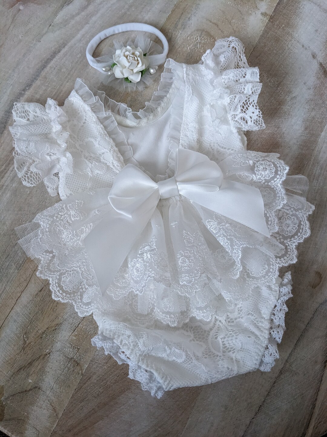 Lace Newborn Romper Newborn Ivory Romper Newborn Lace Romper Etsy