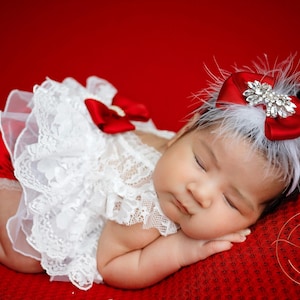 newborn red velvet christmas dress Infant Velvet Dress