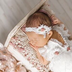 Lace newborn romper, Newborn romper, Newborn lace romper set, Newborn photo props, Newborn photo outfit, Newborn girl lace romper
