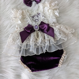 Lace newborn romper, Newborn plum romper, Newborn lace romper set, Newborn photo props, Newborn photo outfit, Newborn girl romper