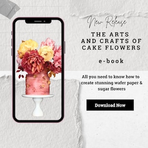 Tutorial FIORI DI CARTA WAFER in PDF, fiori di carta wafer, tutorial decorazione torte, fiori per torte, decorazioni per torte a forma di fiore, carta wafer, arte della carta