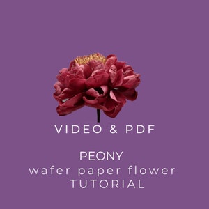 VIDEO + Pdf WAFER PAPIER Pfingstrose Anleitung, essbare Blumen Anleitung, Tortenaufleger Anleitung, Kuchen dekorieren Anleitung