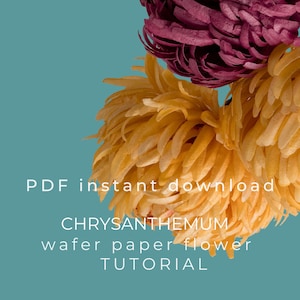 Pdf PAPIER CHRYSANTHEMUM Anleitung, Tortenaufleger, Tortenblumen, Oblatenpapier Blumen, Tortendekoration, Tortendekoration Anleitung