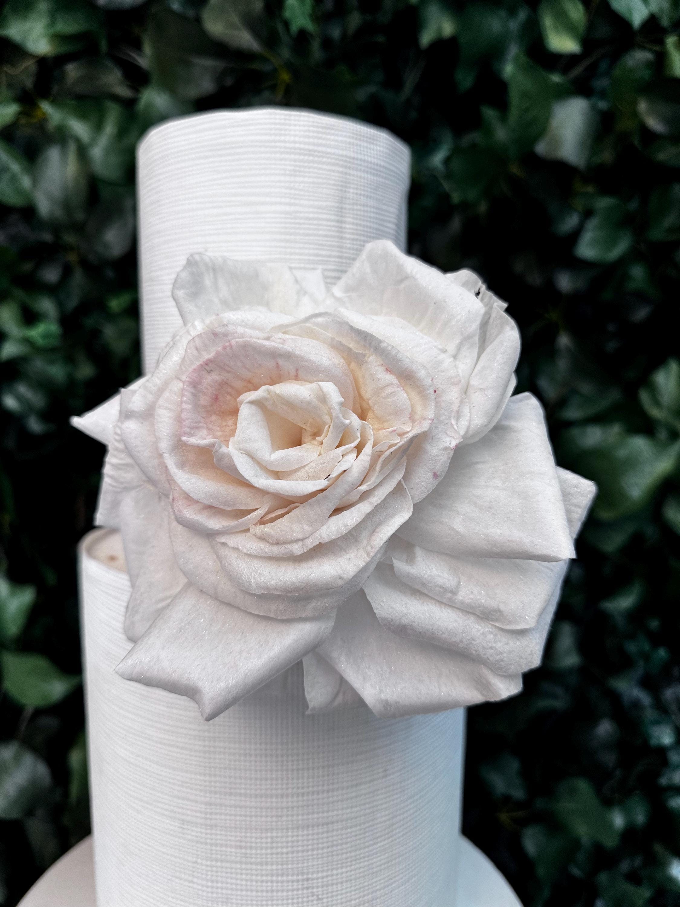 Stone Roses Cake Topper Wafer Paper Rose: Edible Cake Flower Topper - Etsy