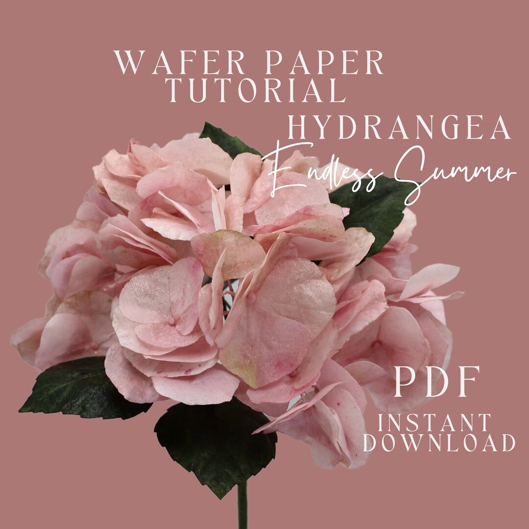 Pdf WAFER PAPER HYDRANGEA Tutorial Cake Topper Cake Flowers Etsy