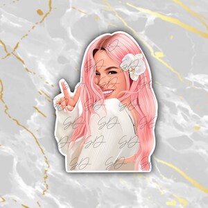 Karol G Pink Hair Sticker