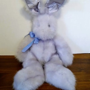 Vintage Russ Berrie Mennington Plush Lavender Rabbit Bunny 17&quot; Tall