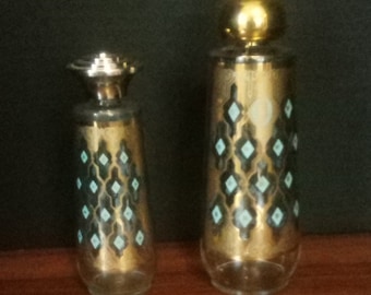 Culver Hollywood Regency Style 22-Karat Gold Pepper Shaker & Oil Dispenser Chantilly pattern