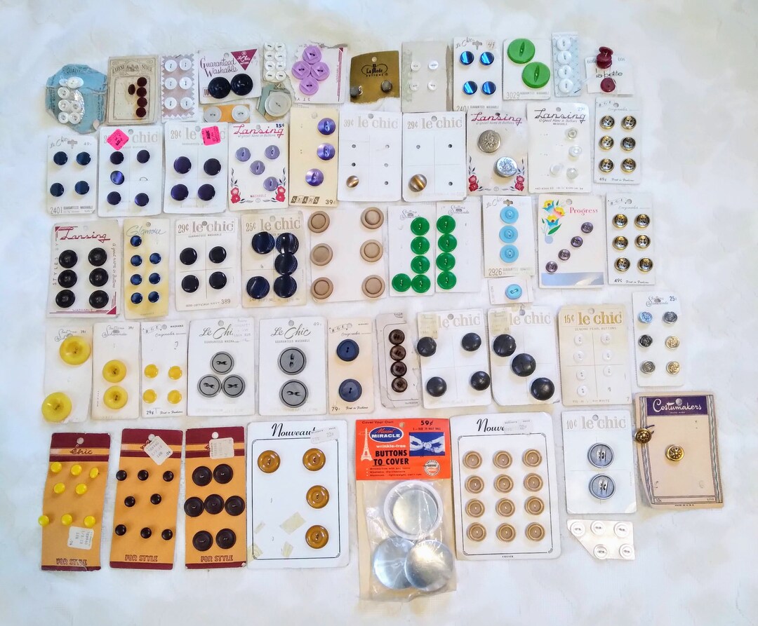 Lot of Vintage Buttons on Original Cards - Etsy