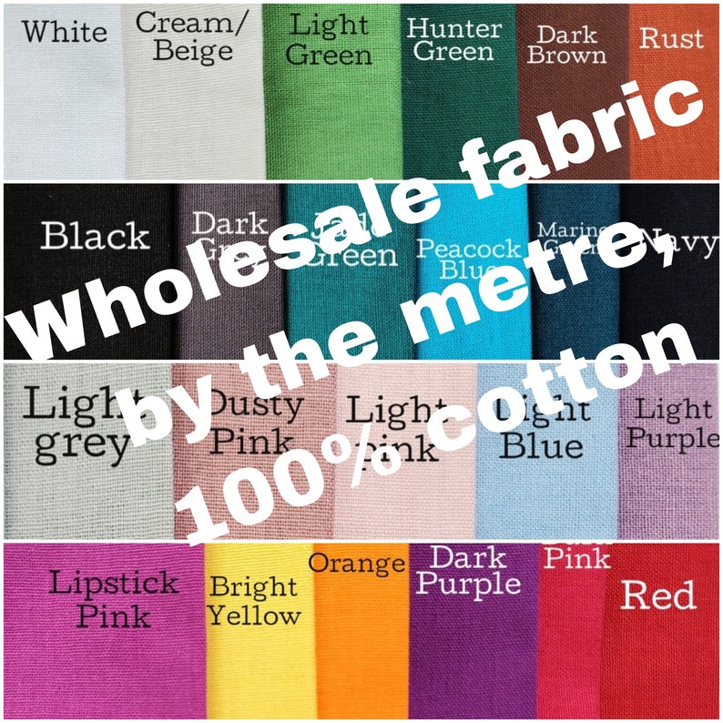Australian Wholesale Fabric by the Metre Lots of Plain/solid Etsy