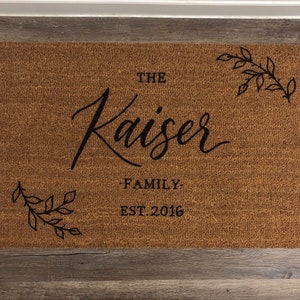 Large Custom Hand Lettered & Painted Coir Door Welcome Mats 24 x 36 image 1