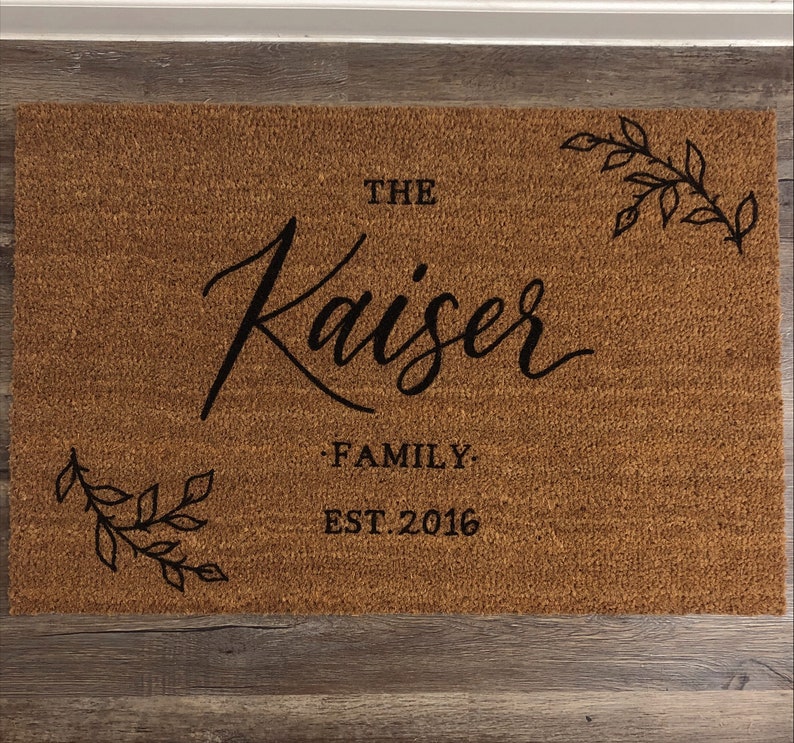 Large Custom Hand Lettered & Painted Coir Door Welcome Mats 24 x 36 image 1