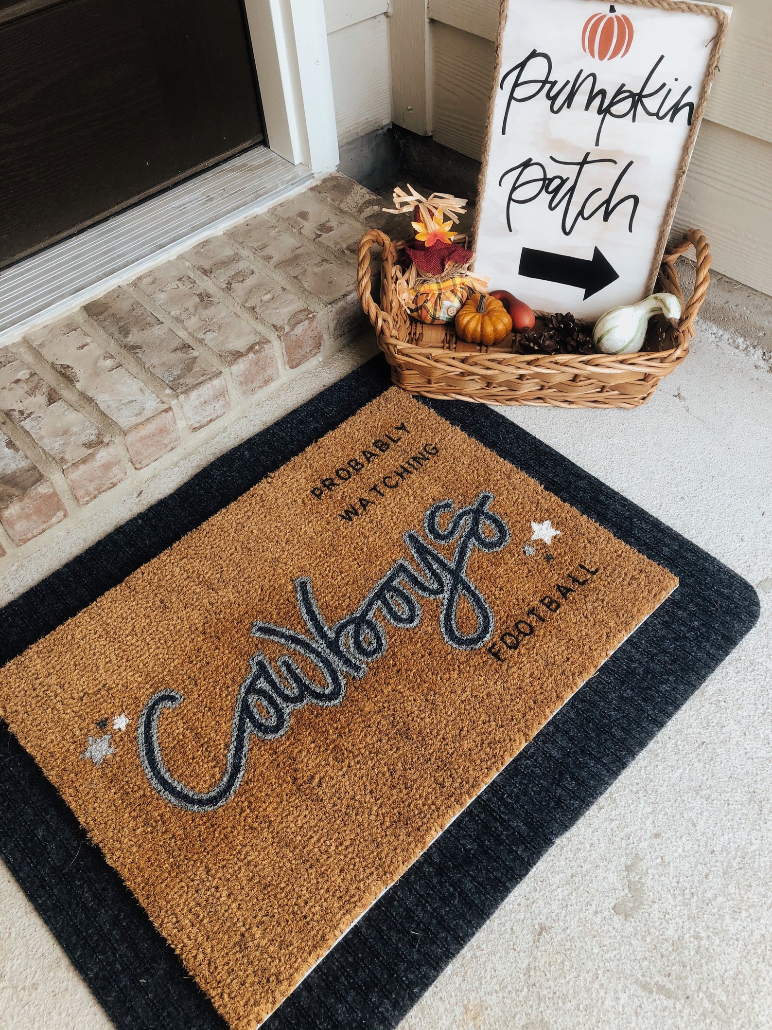 NFL Dallas Cowboys Door Mat Hand Lettered and Painted Etsy