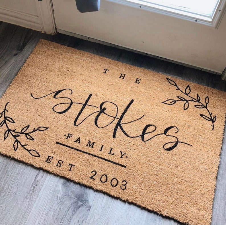 Large Custom Hand Lettered & Painted Coir Door Welcome Mats 24 x 36 image 2