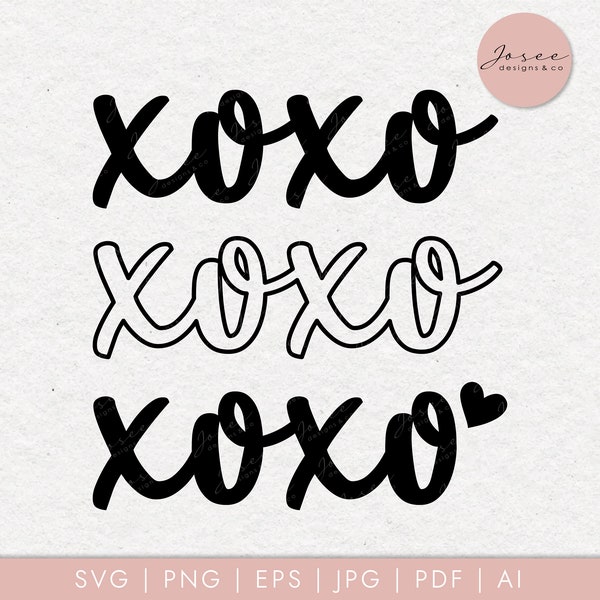 XOXO SVG, Love svg, Kiss svg, xoxo heart svg, Cupid svg, Wedding svg, Valentine's Day svg, Cursive Letters svg, Cut Files, Digital DOWNLOAD