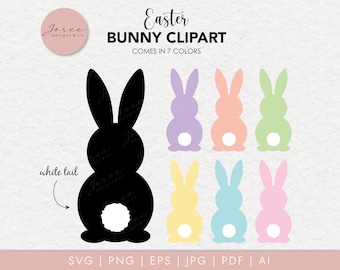 Easter Bunny SVG (7 color options), Bunny SVG, Rabbit svg, Easter svg, Bunny Silhouette svg, Easter crafts svg, bunny shape svg