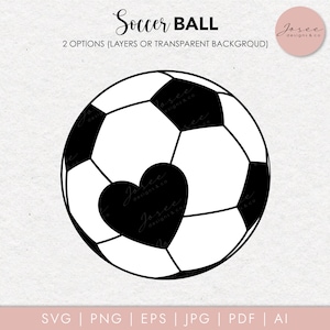 Soccer Ball SVG, Futbol SVG, Soccer ball heart svg, Soccer Svg, Svg Files, Cricut SVG, Silhouette Svg, Football Cut Files, digital download