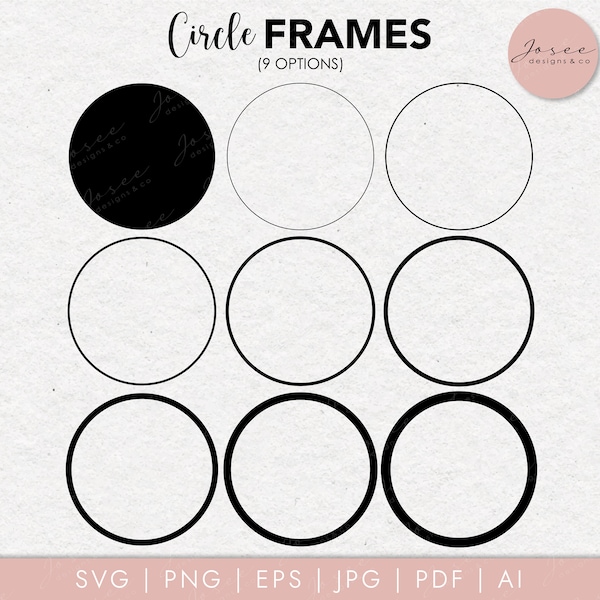 Circle Frame svg, Circle SVG, Circle monogram svg, circle border svg, Cricut & Silhouette files, circle frame cut file, circle outline svg