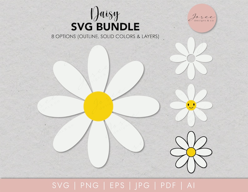 Daisy SVG, Daisy Monogram SVG, Spring Svg, Flower SVG, Floral SVG, Daisy Png, Svg Files for Cricut, Digital Download, DAISY Flower Clipart, Daisy Svg Cut files, glowforge files, summer svg, Sunflower svg, DAISY silhouette, white daisy svg