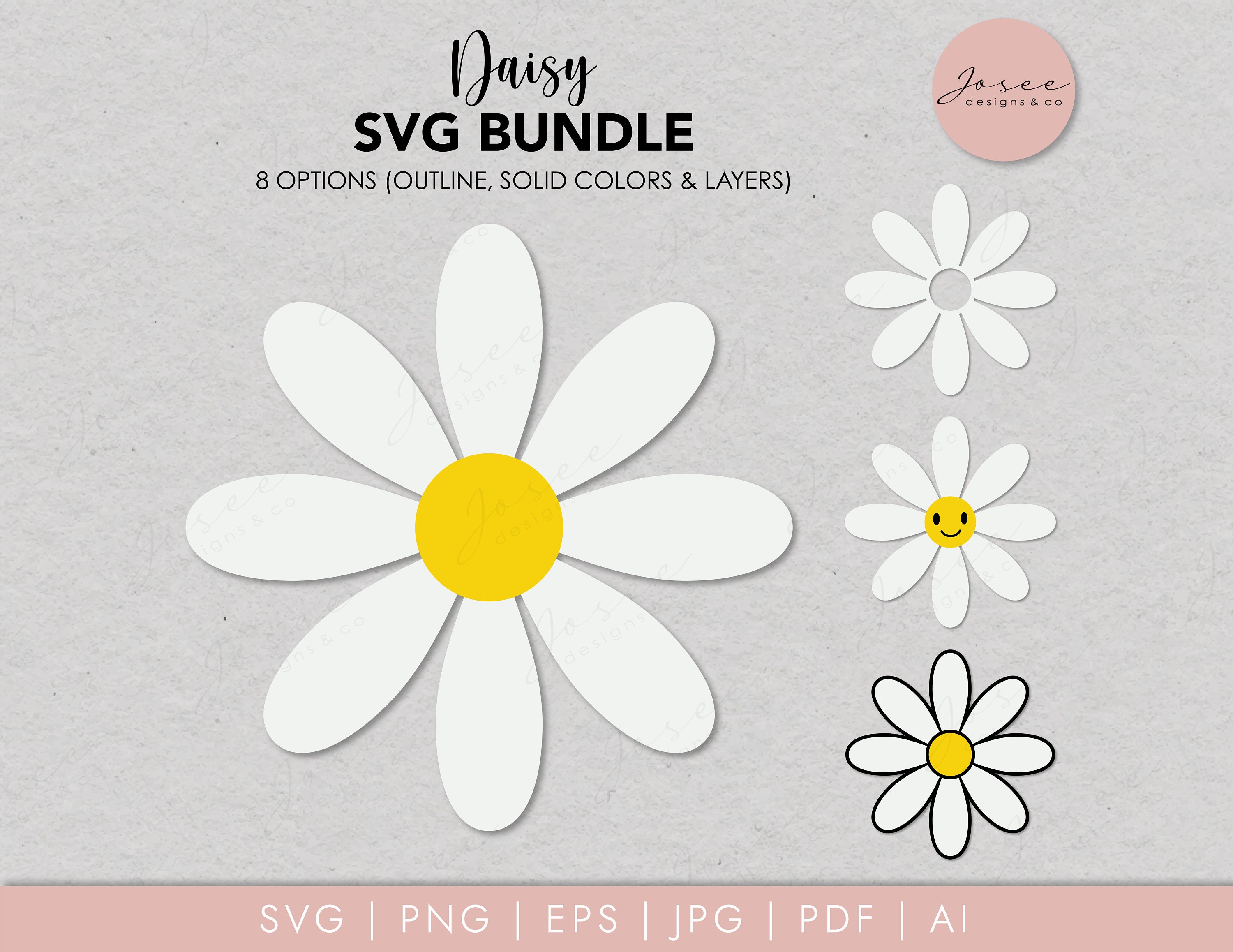 Daisy svg, Daisy Monogram svg, Spring Svg, Flower SVG, Floral SVG, Daisy PNG, Daisy Flower Clipart, Svg Files for Cricut, Digital Download