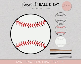 Baseball SVG, Baseball PNG, Baseball ball, baseball bat, Baseball Silhouette, Cutting files, Baseball Clipart, digital download
