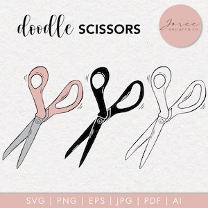 Scissors Svg, Png, doodle clipart, Hand drawn svg, scissors clipart, hairdresser scissors svg, hair salon svg, hair stylist svg