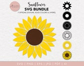 Sunflower svg, Sunflower Monogram svg, Spring Svg, Flower SVG, Floral SVG, Sunflower Flower Clipart, Svg Files for Cricut, Digital Download