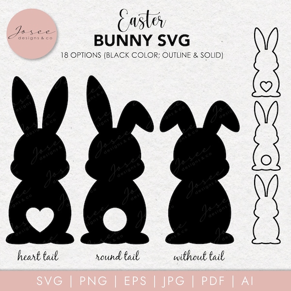 Easter Bunny SVG, Bunny SVG, Rabbit svg, Easter svg, Bunny Silhouette svg, Easter crafts svg, Rabbit Silhouette Svg, bunny outline svg
