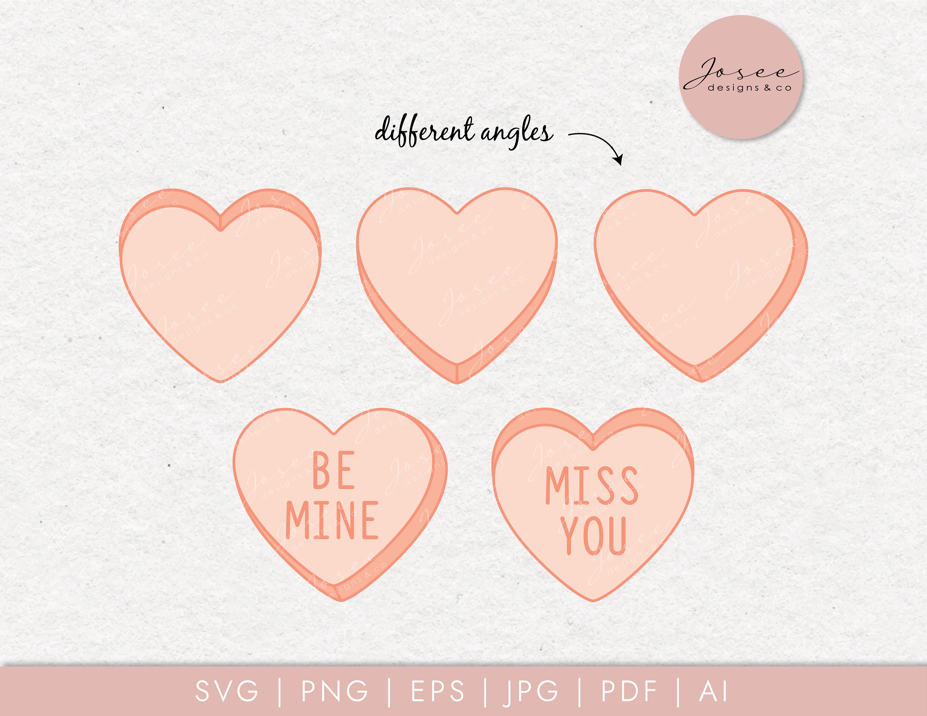 Candy Hearts SVG, Heart Bundle Svg, Candy Heart, Valentine's Day Svg ...
